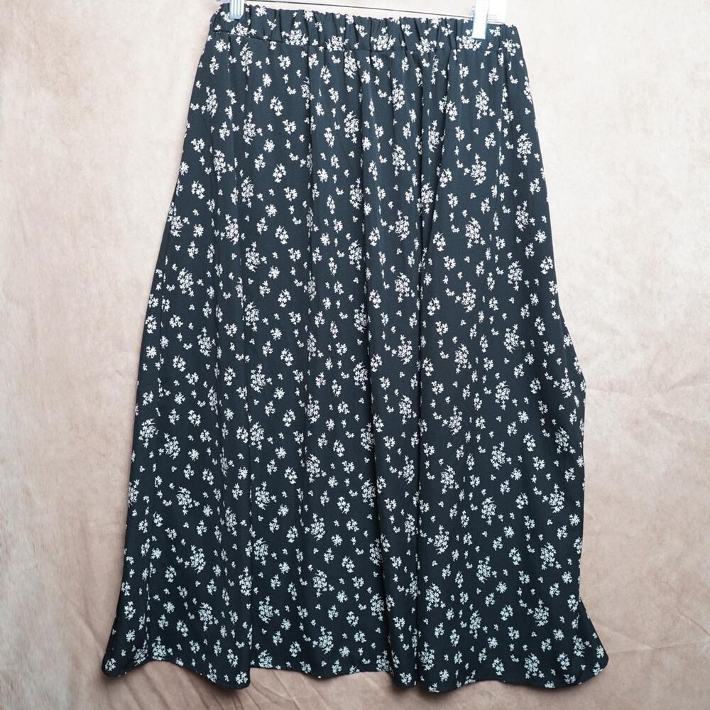 Unbranded Black Floral Maxi Skirt XL Cottagecore